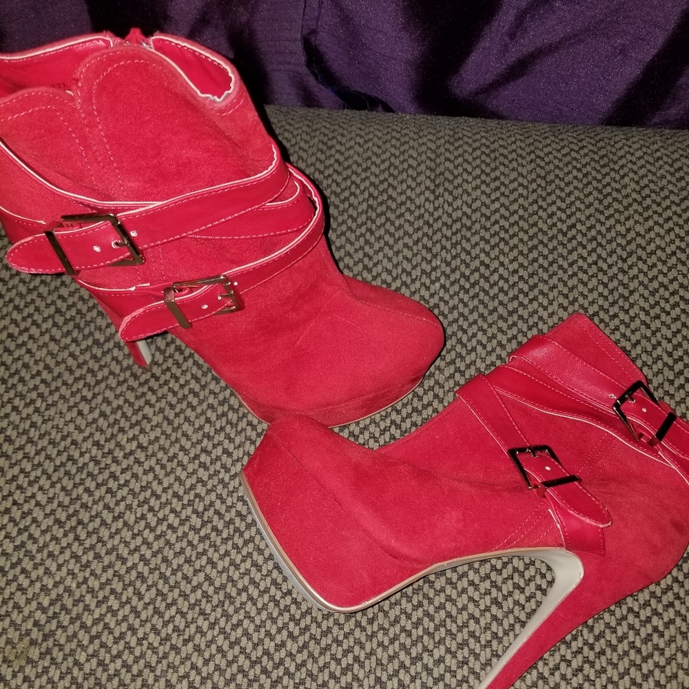 Red heel booties